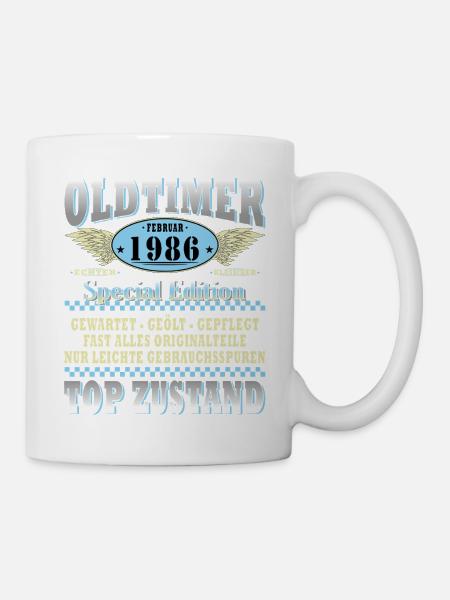 OLDTIMER 1986 LUSTIG 40 JAHRE GEBURTSTAG GESCHENK - Tasse - Weiß