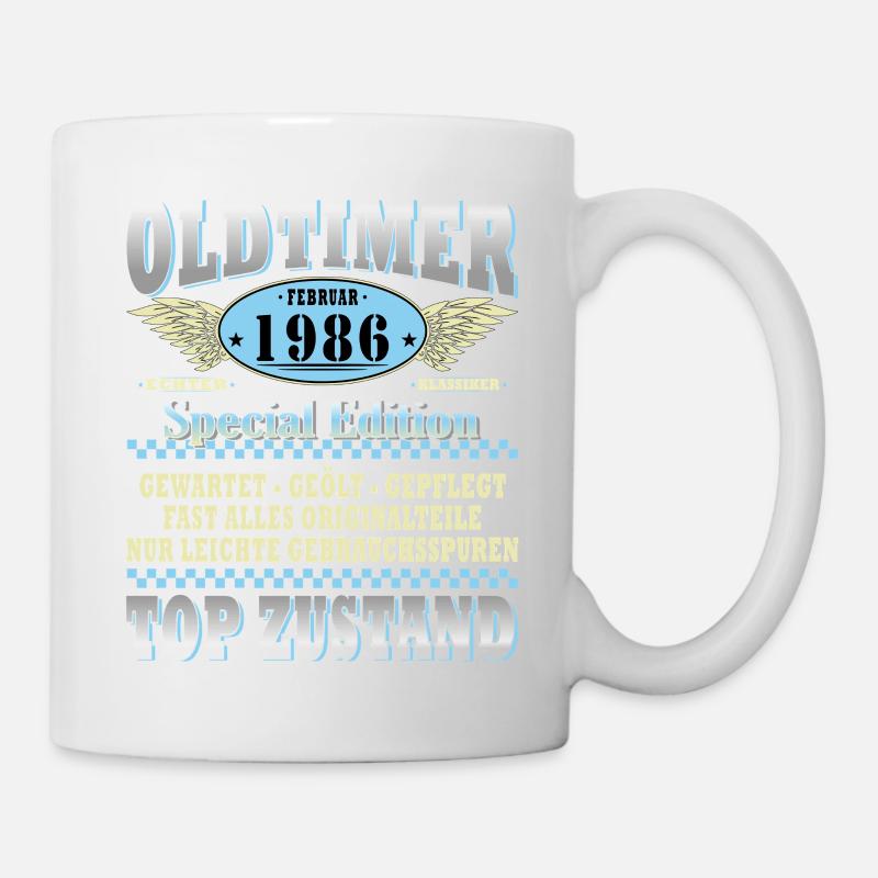 OLDTIMER 1986 LUSTIG 40 JAHRE GEBURTSTAG GESCHENK - Tasse - Weiß