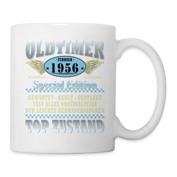 Voiture classique Février 1956 Homme 70e anniversaire - Mug blanc - blanc - Droite