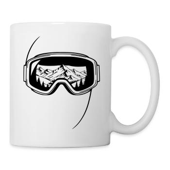 Graphisme des lunettes de ski en vue du sommet - Mug blanc - blanc - Droite