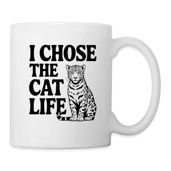 Ich habe mich für das Katzenleben entschieden - Tasse - Weiß - Rechts