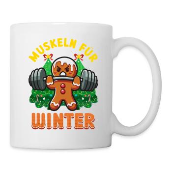 MUSCLES FOR WINTER Gingerbread Man Funny - Mug - white - Right