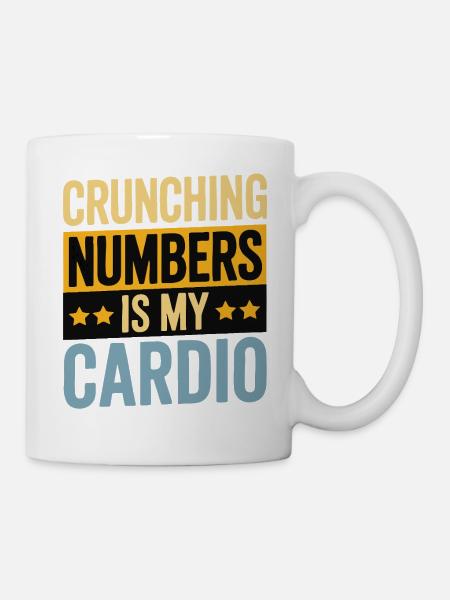 Crunching Numbers - Cardio Finanzhumor - Kop/krus - hvid