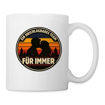 unschlagbares team, für immer liebe - Tasse - Weiß - Rechts