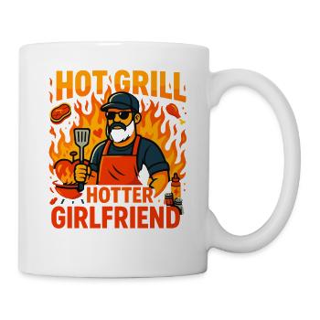 Hot Grill Hotter Girlfriend, Valentine's Day Gift - Mug - white - Right