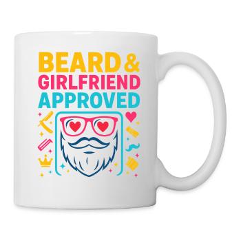 Beard Girlfriend Approved, Valentine's Day Gift - Mug - white - Right