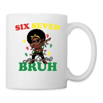 Six Seven Bruh Dabbing Juneteenth Girl Afro Girls - Mug - white - Right