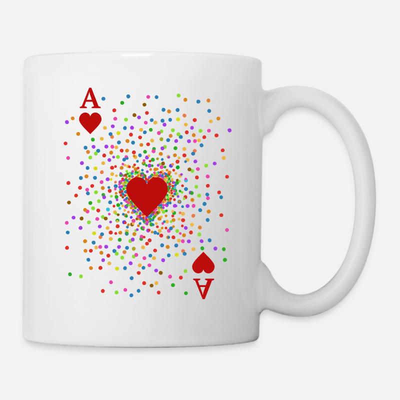 Herz As Konfetti Kostüm | Karneval Verkleidung - Tasse - Weiß