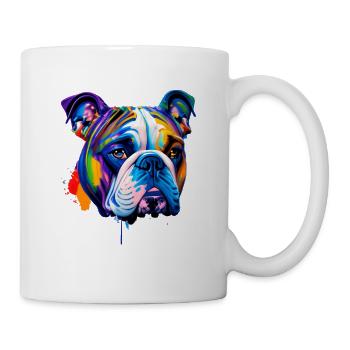 English Bulldog Dog Colorful Pop Art Portrait - Mug - white - Right