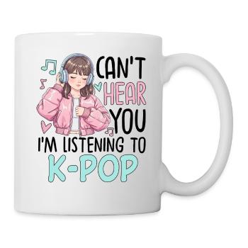 Je ne t’entends pas en écoutant de la K-Pop - Mug blanc - blanc - Droite