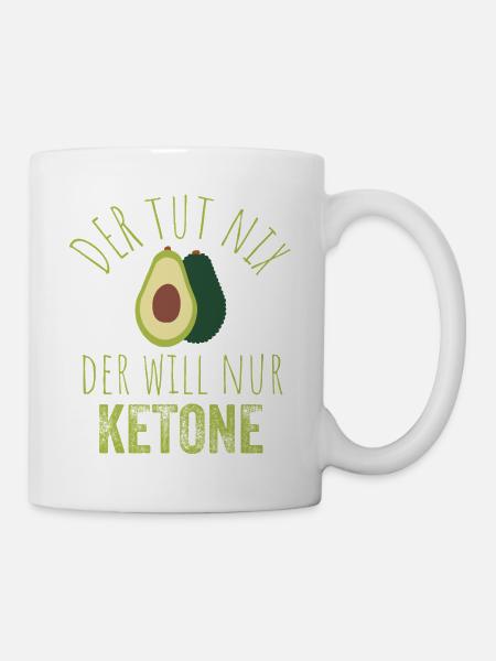 Avocado Keto Spruchbild - Tasse - Weiß