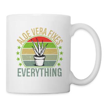 Aloe Vera Fixes Everything Funny Succulent Gard - Mug - white - Right
