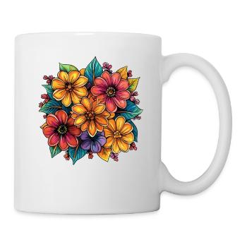 Design aux couleurs florales vibrantes - Mug blanc - blanc - Droite