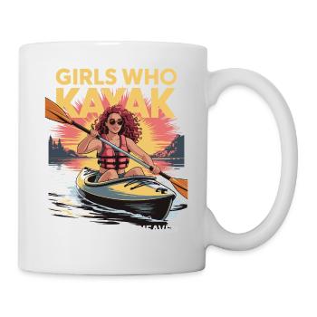 Girls Who Kayak Heaven Gift Design - Tasse - Weiß - Rechts