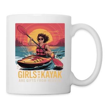 Girls Who Kayak Heaven Gift Design - Tasse - Weiß - Rechts