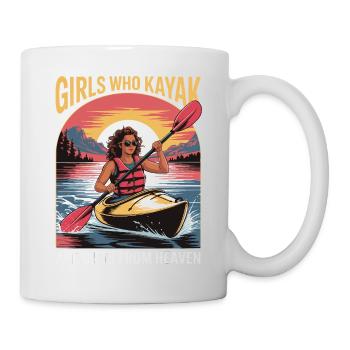 Girls Who Kayak Heaven Gift Design - Tasse - Weiß - Rechts
