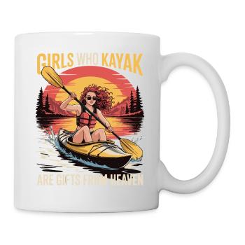Girls Who Kayak Heaven Gift Design - Tasse - Weiß - Rechts