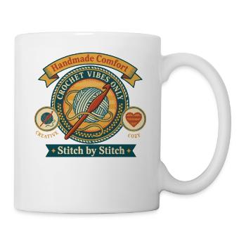 Handgemachte Komfort-Häkel-Vibes nur Stich von - Tasse - Weiß - Rechts