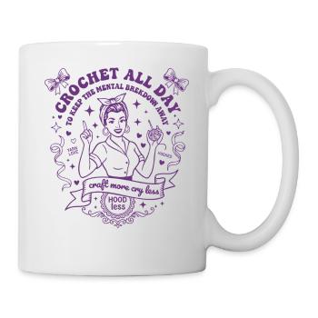 Crochet Lover Crochet All Day Craft More Cry Less - Mug - white - Right