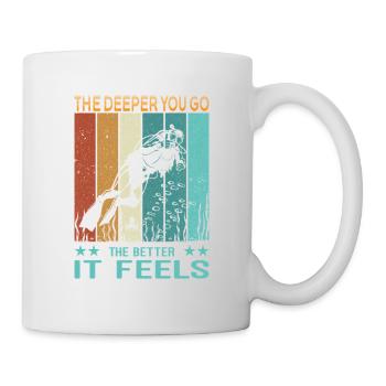 DIVE Taucher Outfit - Scuba Diving Retro Look - Tasse - Weiß - Rechts
