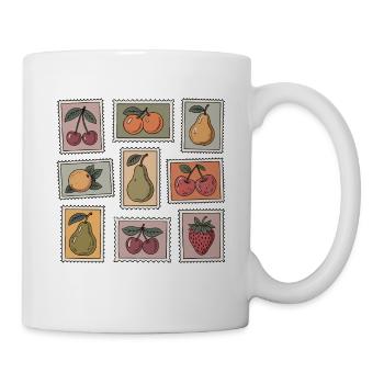 Pastel Fruit Stamp Pattern - Mug - white - Right
