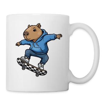 Capybara Skateboard - Tasse - Weiß - Rechts