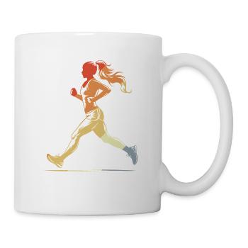 Läufermädchen Grafik Vintage - Tasse - Weiß - Rechts
