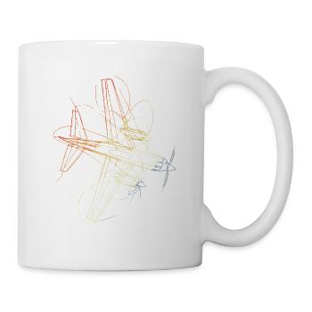 Dessin rétro d’avion - Mug blanc - blanc - Droite