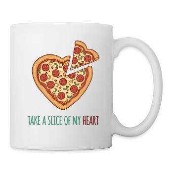 Take a Slice of my Heart – Pizza Herz Design - Mug - white - Right