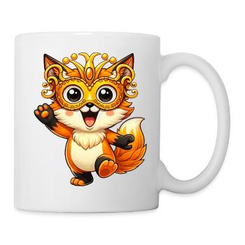 Karneval Fuchs Verkleidung Fasching Tanzen Freude - Tasse - Weiß - Rechts