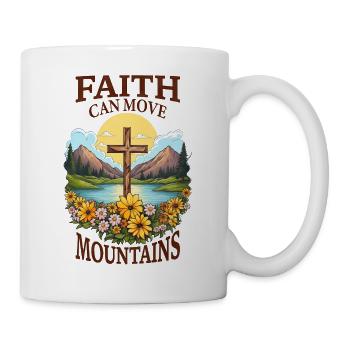 Faith can move Mountains Christian Quotes Jesus - Mug - white - Right