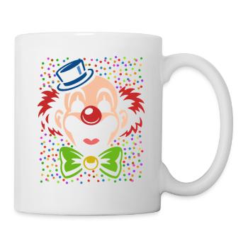 Karnevals Clown | buntes Faschings Kostüm - Tasse - Weiß - Rechts
