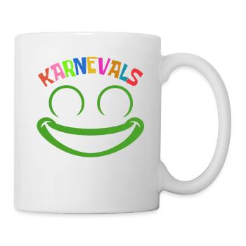 Karnevals Frosch | buntes Faschings Kostüm - Tasse - Weiß - Rechts