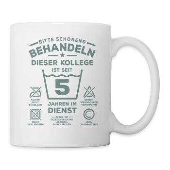 5 years of service - treat gently - colleague - Mug - white - Right