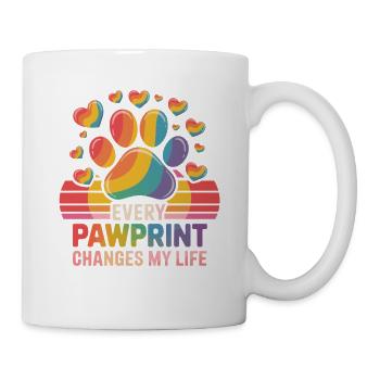 Every Pawprint Changes My Life Rainbow Paw - Mug - white - Right