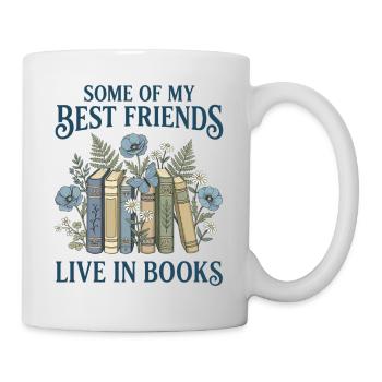 Book Lover Vintage Botanical Friends (Navy Text) - Mug - white - Right