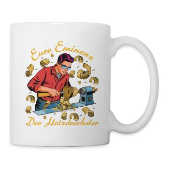 Der Holzdrechsler: Holzdrehkunst Vintage - Tasse - Weiß - Rechts