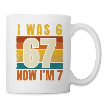I Was 6 Now I am 7 Years Retro Birthday - Mug - white - Right