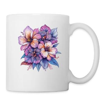 Explosion de couleurs Fleurs - Mug blanc - blanc - Droite