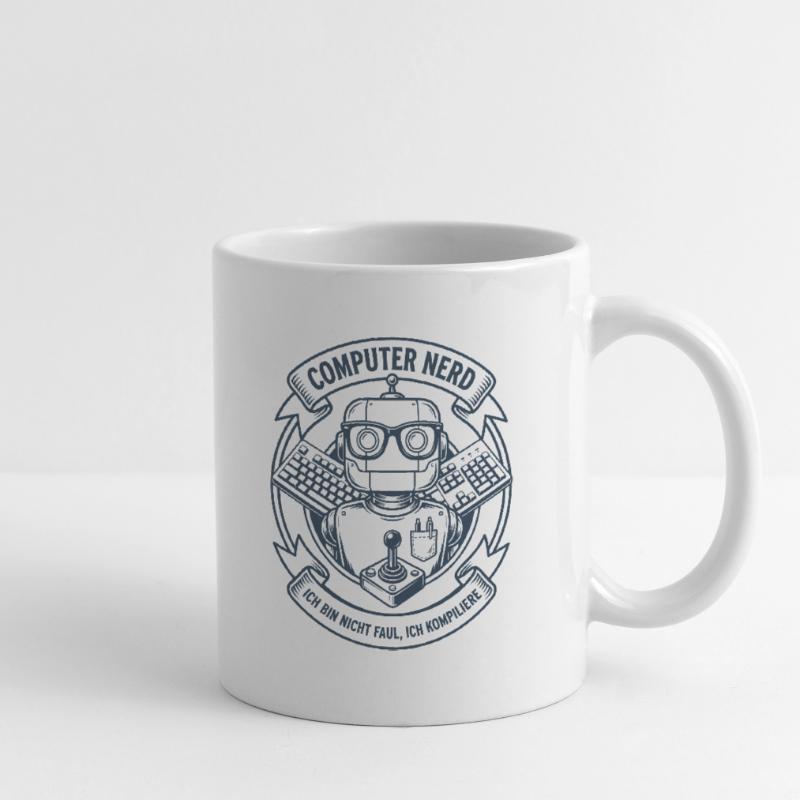 Computer Nerd Robot Logo Mug