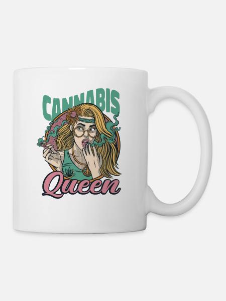 Cannabis Queen Outfit  - Tasse - Weiß