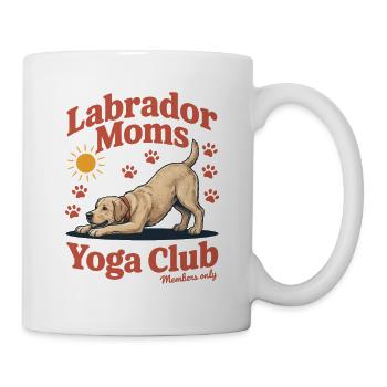 Labrador Moms Yoga Club – Retro Dog Design - Mug - white - Right