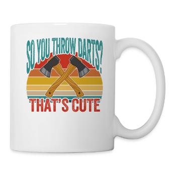 Alors tu lances des fléchettes, c’est mignon - Mug blanc - blanc - Droite