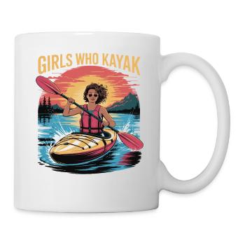 Girls Who Kayak Heaven Gift Design - Tasse - Weiß - Rechts