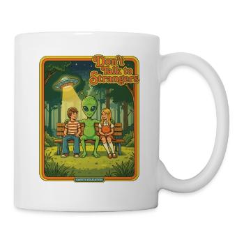 Don't Talk to Strangers – Retro Alien Design - Mug - white - Right