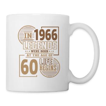 60 Geburtstag 1966 Legenden Retro Leben Spaß - Tasse - Weiß - Rechts