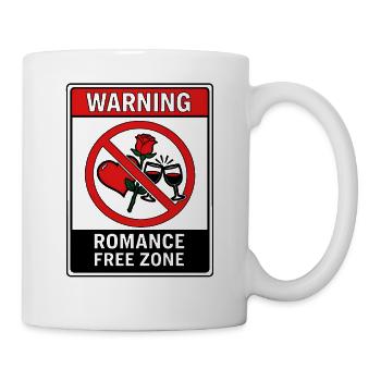 Avertissement : Zone Libre de Romance - Mug blanc - blanc - Droite