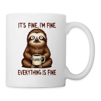 It's okay, I'm fine coffee sloth humor - Mug - white - Right