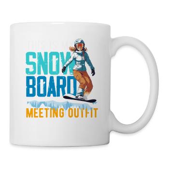 Snowboarding Snowboard Meeting Chairlift - Mug - white - Right