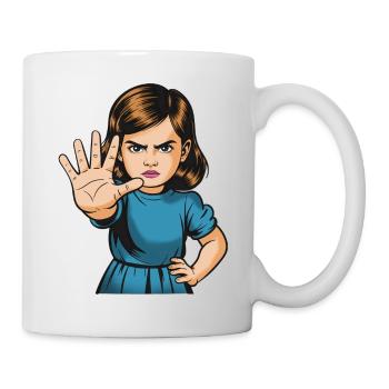 StopGesture Girl Cartoon - Mug - white - Right